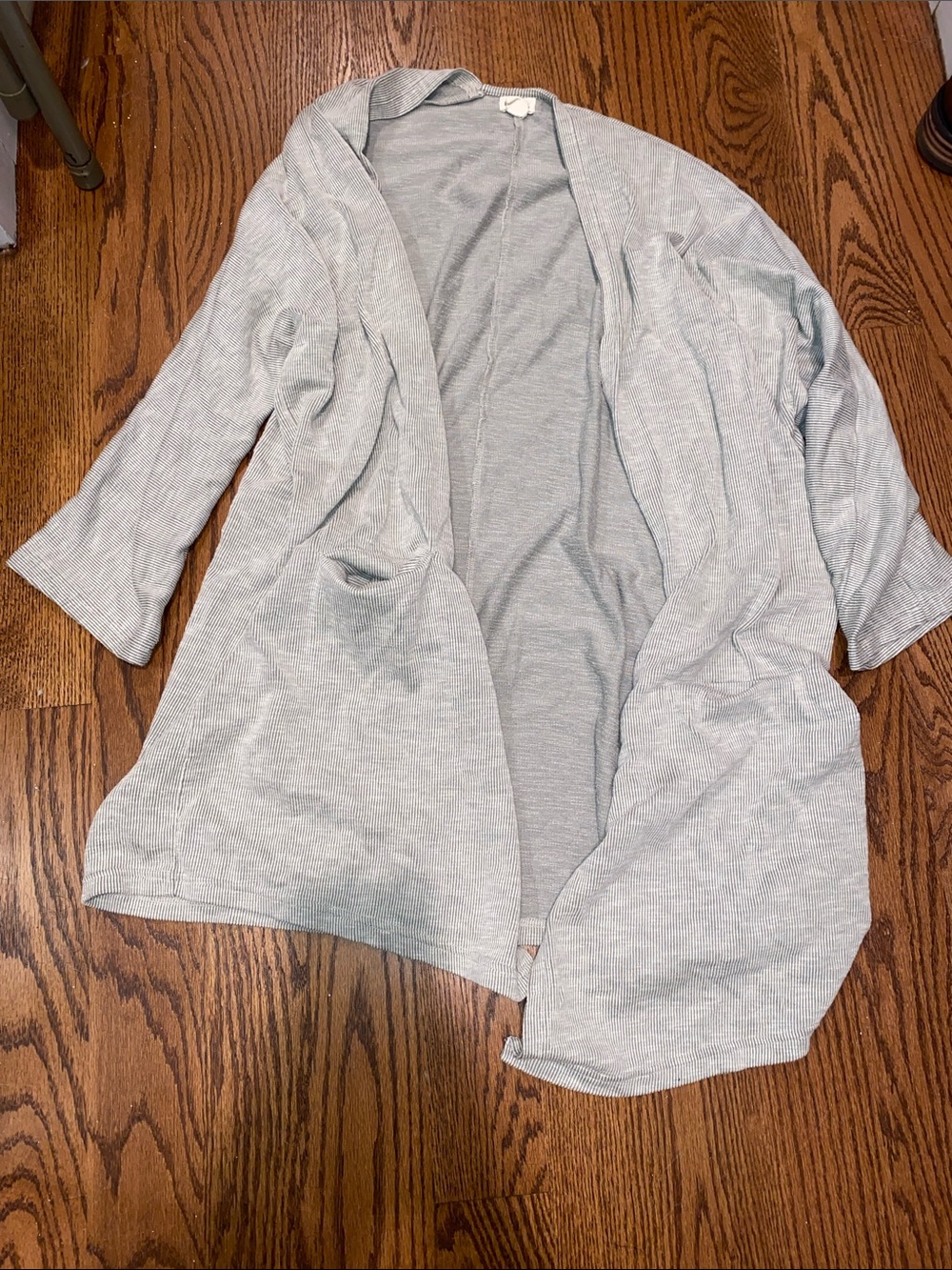 DONNI Light Gray Open-Front Women's Cardigan